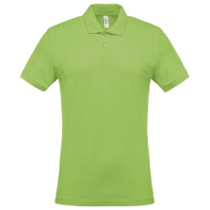 KARIBAN férfi galléros piké póló, rövid ujjú KA254, Lime-XL