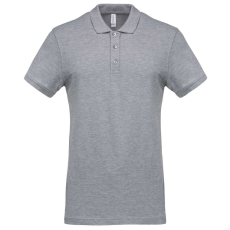KARIBAN férfi galléros piké póló, rövid ujjú KA254, Oxford Grey-XL