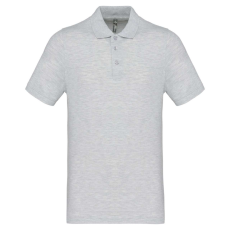 KARIBAN Férfi galléros piké póló, rövid ujjú, Kariban KA254, Ash Heather-S