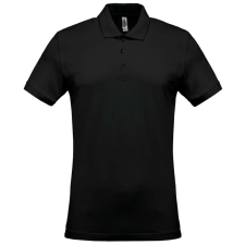 KARIBAN Férfi galléros piké póló, rövid ujjú, Kariban KA254, Black-3XL férfi póló