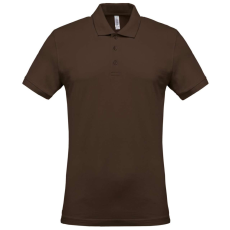 KARIBAN Férfi galléros piké póló, rövid ujjú, Kariban KA254, Chocolate-2XL
