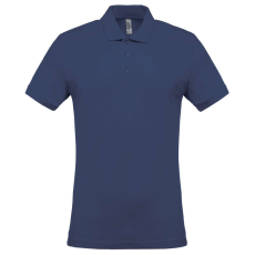 KARIBAN Férfi galléros piké póló, rövid ujjú, Kariban KA254, Deep Blue-2XL