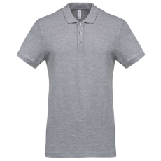 KARIBAN Férfi galléros piké póló, rövid ujjú, Kariban KA254, Oxford Grey-XL