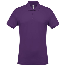 KARIBAN Férfi galléros piké póló, rövid ujjú, Kariban KA254, Purple-L