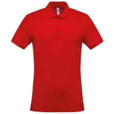 KARIBAN Férfi galléros piké póló, rövid ujjú, Kariban KA254, Red-XL