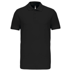 KARIBAN Férfi galléros piké sztreccs póló, Kariban KA239, Black-XL