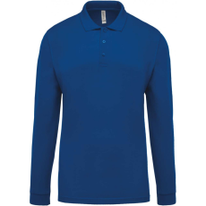 KARIBAN Férfi galléros póló Kariban KA256 Men'S Long-Sleeved piqué polo Shirt -S, Light Royal Blue