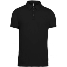 KARIBAN Férfi galléros rövid ujjú jersey póló, Kariban KA262, Black-3XL