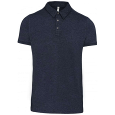 KARIBAN Férfi galléros rövid ujjú jersey póló, Kariban KA262, French Navy Heather-M