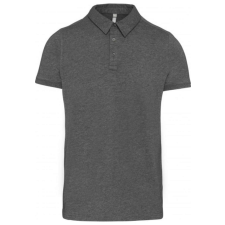 KARIBAN Férfi galléros rövid ujjú jersey póló, Kariban KA262, Grey Heather-L férfi póló