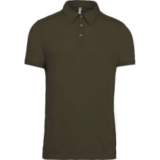 KARIBAN Férfi galléros rövid ujjú jersey póló, Kariban KA262, Light Khaki-3XL
