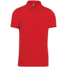 KARIBAN Férfi galléros rövid ujjú jersey póló, Kariban KA262, Red-3XL férfi póló