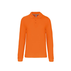 KARIBAN férfi hosszú ujjú galléros piké póló KA243, Orange-2XL