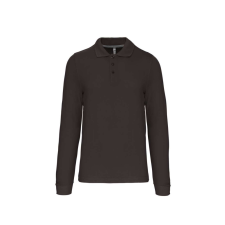 KARIBAN Férfi hosszú ujjú galléros piké póló, Kariban KA243, Dark Grey-2XL férfi póló
