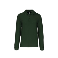 KARIBAN Férfi hosszú ujjú galléros piké póló, Kariban KA243, Forest Green-XL férfi póló