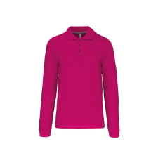 KARIBAN Férfi hosszú ujjú galléros piké póló, Kariban KA243, Fuchsia-S férfi póló
