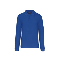 KARIBAN Férfi hosszú ujjú galléros piké póló, Kariban KA243, Light Royal Blue-2XL
