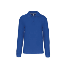 KARIBAN Férfi hosszú ujjú galléros piké póló, Kariban KA243, Light Royal Blue-XL férfi póló