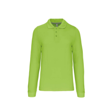 KARIBAN Férfi hosszú ujjú galléros piké póló, Kariban KA243, Lime-4XL