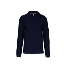 KARIBAN Férfi hosszú ujjú galléros piké póló, Kariban KA243, Navy-4XL férfi póló