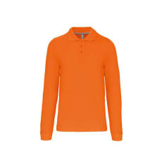 KARIBAN Férfi hosszú ujjú galléros piké póló, Kariban KA243, Orange-3XL