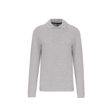 KARIBAN Férfi hosszú ujjú galléros piké póló, Kariban KA243, Oxford Grey-L