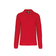 KARIBAN Férfi hosszú ujjú galléros piké póló, Kariban KA243, Red-3XL