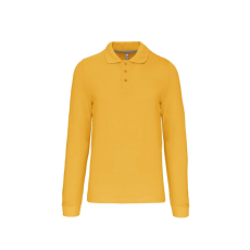 KARIBAN Férfi hosszú ujjú galléros piké póló, Kariban KA243, Yellow-XL