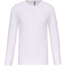 KARIBAN Férfi hosszú ujjú kereknyakú sztreccs póló, Kariban KA3016, White-L
