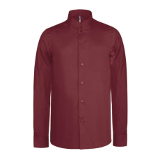 KARIBAN Férfi ing Kariban KA515 Men'S Long-Sleeved Mandarin Collar Shirt -3XL, Wine