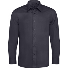 KARIBAN Férfi ing Kariban KA529 Long-Sleeved Cotton/Elastane Shirt -2XL, Navy