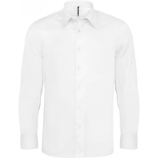 KARIBAN Férfi ing Kariban KA529 Long-Sleeved Cotton/Elastane Shirt -L, White
