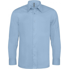 KARIBAN Férfi ing Kariban KA529 Long-Sleeved Cotton/Elastane Shirt -M, Light Blue férfi ing