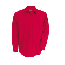 KARIBAN Férfi ing Kariban KA541 Men'S Long-Sleeved Cotton poplin Shirt -L, Classic Red