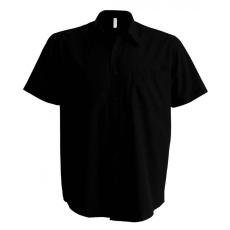 KARIBAN Férfi ing Kariban KA543 Men'S Short-Sleeved Cotton poplin Shirt -4XL, Black