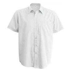 KARIBAN Férfi ing Kariban KA543 Men'S Short-Sleeved Cotton poplin Shirt -L, White
