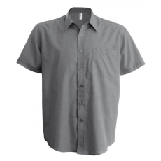 KARIBAN Férfi ing Kariban KA551 Ace - Short-Sleeved Shirt -4XL, Marl Storm Grey