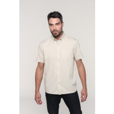 KARIBAN Férfi ing Kariban KA587 Men'S Ariana Iii Short Sleeve Cotton Shirt -3XL, Light Khaki