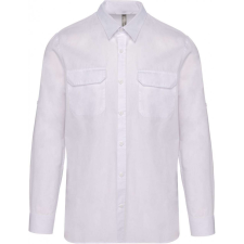 KARIBAN Férfi ing Kariban KA590 Men&#039;S Long-Sleeved Safari Shirt -4XL, White férfi ing