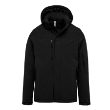 KARIBAN Férfi kapucnis, bélelt softshell kabát, Kariban KA650, Black-XL férfi kabát, dzseki