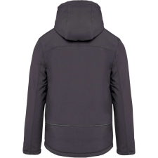 KARIBAN Férfi kapucnis, bélelt softshell kabát, Kariban KA650, Titanium-2XL férfi kabát, dzseki