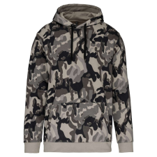 KARIBAN Férfi kapucnis pulóver, Kariban KA476, Grey Camouflage-2XL férfi pulóver, kardigán