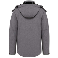 KARIBAN Férfi kapucnis softshell dzseki, Kariban KA413, Marl Grey-2XL női dzseki, kabát
