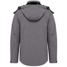 KARIBAN Férfi kapucnis softshell dzseki, Kariban KA413, Marl Grey-2XL férfi kabát, dzseki