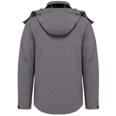KARIBAN Férfi kapucnis softshell dzseki, Kariban KA413, Marl Grey-M