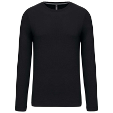 KARIBAN Férfi kereknyakú hosszú ujjú pamut póló, Kariban KA359, Black-L