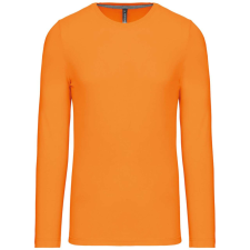KARIBAN Férfi kereknyakú hosszú ujjú pamut póló, Kariban KA359, Orange-XL férfi póló