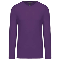 KARIBAN Férfi kereknyakú hosszú ujjú pamut póló, Kariban KA359, Purple-XL