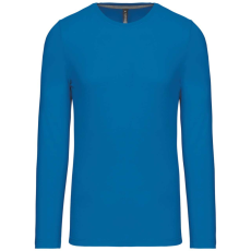 KARIBAN Férfi kereknyakú hosszú ujjú pamut póló, Kariban KA359, Tropical Blue-4XL