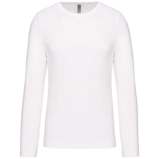 KARIBAN Férfi kereknyakú hosszú ujjú pamut póló, Kariban KA359, White-4XL